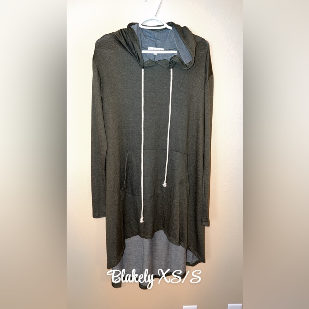 Blakely Charcoal Hooded High Low Dress